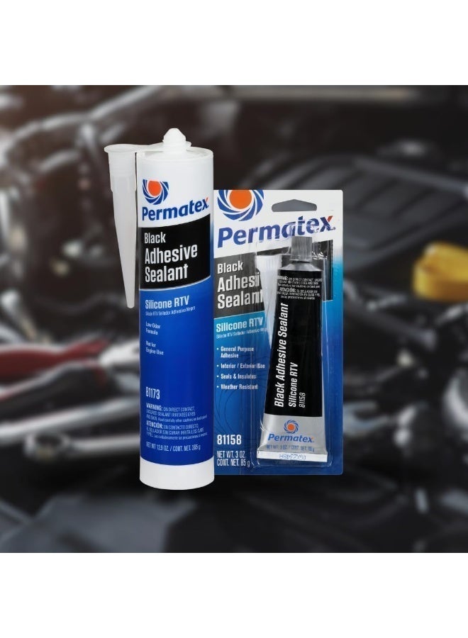 Permatex 81158 Black Silicone Adhesive Sealant – 3 oz - Image 2